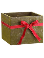 9"Hx11"Wx11"L Wood Box  Green (pack of 4)