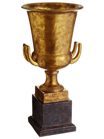 22" Polyresin Footed Urn  Gold Brown (pack of 1)
