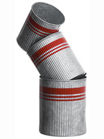 4.5"-6.25"H Tin Planter (3 ea/set) Gray Red (pack of 4)