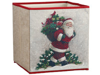 11"Hx11"Wx11"L Santa Storage Box Red Green (pack of 6)
