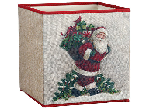 11"Hx11"Wx11"L Santa Storage Box Red Green (pack of 6)