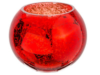 4.5"Hx5.75"D Mercury Glass Vase Red (pack of 2)