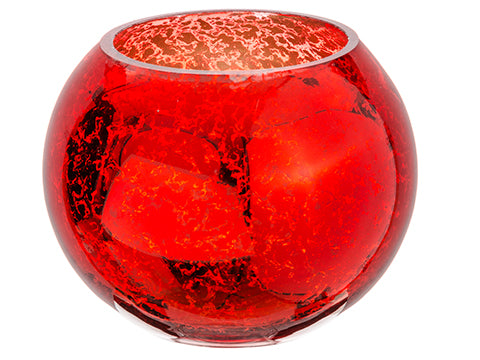 4.5"Hx5.75"D Mercury Glass Vase Red (pack of 2)