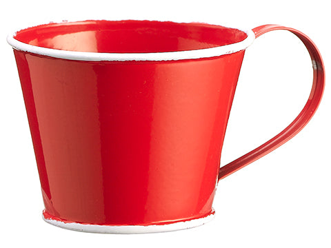 2"Hx4"D Water Protected Coating Tin Cup Red (pack of 10)