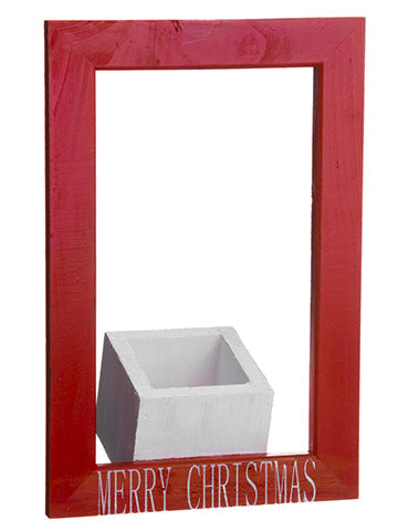 12"Hx8"W Merry Christmas Wood Planter Red White (pack of 6)