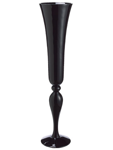 12.5"Dx55"H Decorative Wood Container on Stand Black (pack of 1)