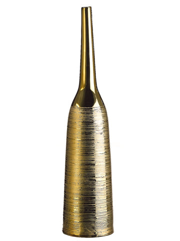 6"Dx24.5"H Ceramic Container  Gold (pack of 2)