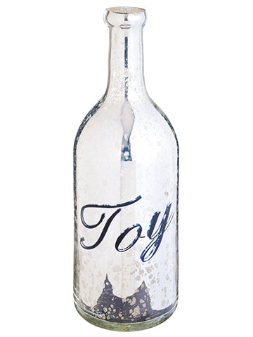 12" Joy Glass Bottle  Silver (pack of 6)