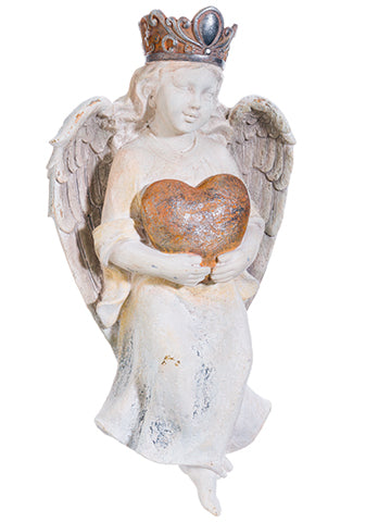 10.25"Wx20"L Angel Wall Decor  Whitewashed Rust (pack of 2)