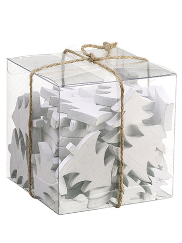 4"Hx4"Wx4"L Assorted Wood Tree in Acetate Box White (pack of 12)