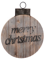20" Merry Christmas Wall Decor  Whitewashed Gray (pack of 2)