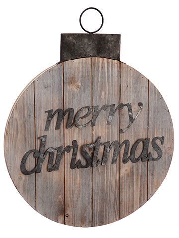 20" Merry Christmas Wall Decor  Whitewashed Gray (pack of 2)