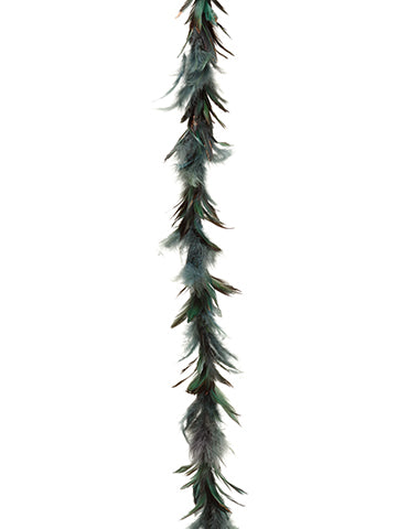 6' Glittered Feather Garland  Glittered Peacock (pack of 12)