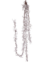 65" Beaded Snow Twig Garland  Brown Snow (pack of 12)