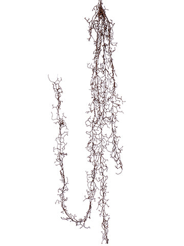 65" Beaded Snow Twig Garland  Brown Snow (pack of 12)