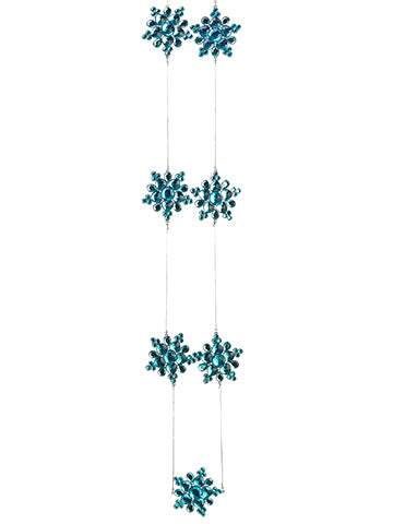 6' Rhinestone Snowflake Garland Blue (pack of 6)