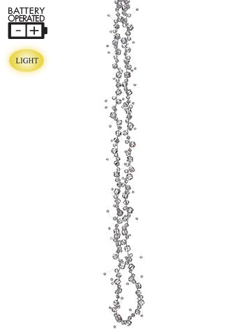 6' Battery Operated Bead Garland With Light Clear (pack of 6)