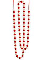85" Pom Pom Garland  Red White (pack of 12)