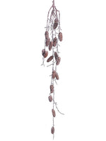 53" Pine Cone Garland  Brown Whitewashed (pack of 6)