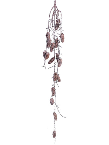 53" Pine Cone Garland  Brown Whitewashed (pack of 6)