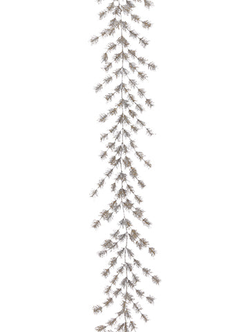 6' Glittered Pine Garland  Silver Gold (pack of 4)