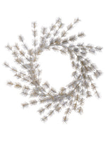 27" Glittered Pine Wreath  Silver Gold (pack of 2)