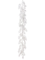 6' Snowed Leaf Garland  White (pack of 6)
