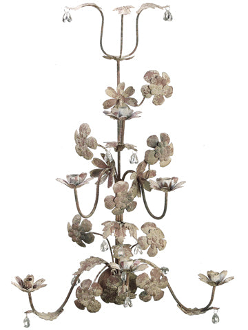 32"Hx20"D Metal Candleholder  Antique Gray (pack of 1)