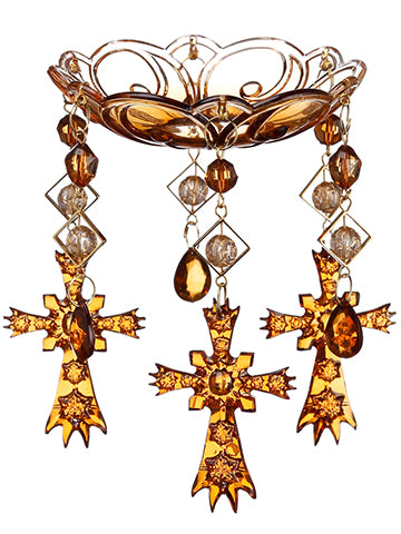 4.96" Dangle Cross Drop Candle Collar Copper (pack of 24)