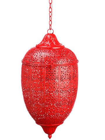 19.5" Metal Filigree Hanging Lamp Red (pack of 1)