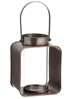 7"Hx5.5"Wx7"L Metal Lantern With Glass Antique Gold (pack of 2)