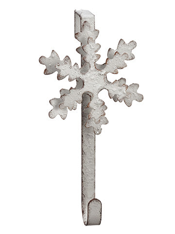 15" Metal Snowflake Wreath Door Holder Antique White (pack of 2)
