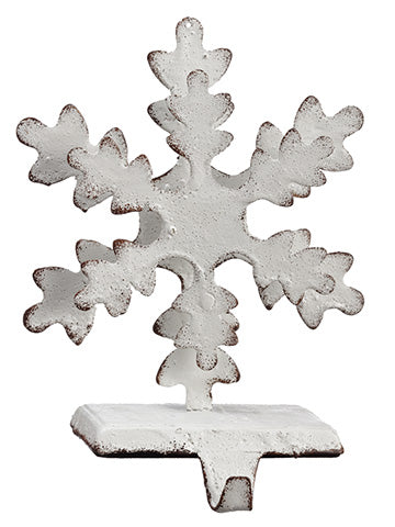 8.5" Metal Snowflake Stocking Holder Antique White (pack of 1)