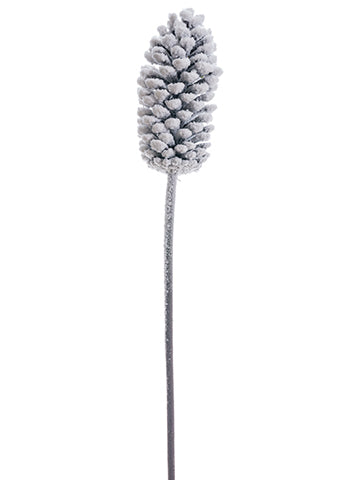 25" Snowed Pine Cone Spray  Green Snow (pack of 12)