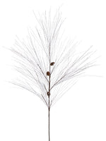48" Iced Long Needle Pine Spray w/Cone White Ice (pack of 12)