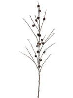 48" Snowed Pine Cone Spray  Tan Brown (pack of 12)