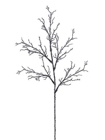 29" Glittered Iced Twig Spray  Clear Black (pack of 24)