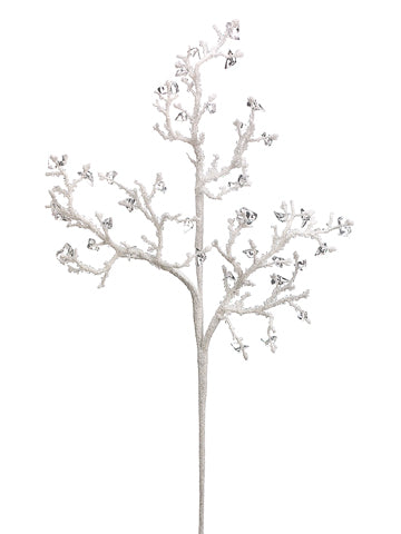 36" Glittered Ice Twig Spray  White Clear (pack of 12)