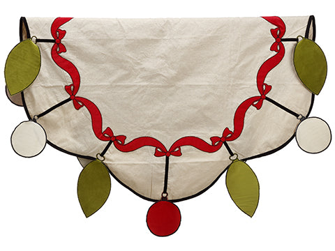 64" Ornament Table Cloth  Red Green (pack of 2)