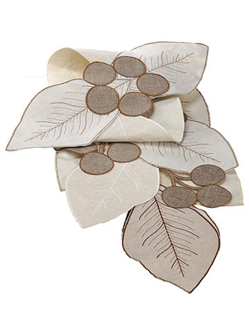 14"Wx72"L Holly Berry Table Runner Beige Brown (pack of 4)