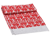 14"Wx72"L Damask Flocked Table Runner Red Gray (pack of 6)