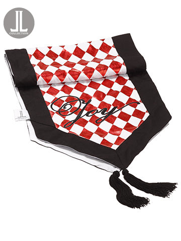 14"Wx72"L Joy Harlequin Pattern Table Runner Red Black (pack of 6)