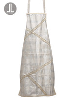26"Wx35"L Merry Christmas Plaid/ Fishbone Pattern Apron Beige Gray (pack of 6)