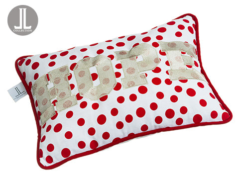 12"Wx22"L Hope Polka Dot Pillow White Red (pack of 6)