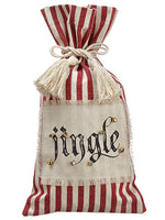 15" Jingle Wine Bag  Red Beige (pack of 6)