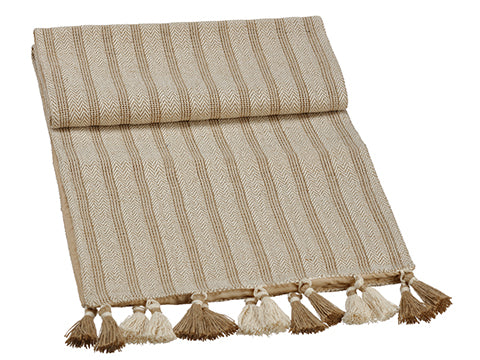 14"Wx72"L Stripe Table Runner  Natural (pack of 4)