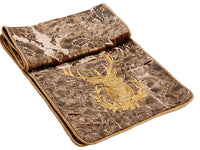 14"Wx72"L Embroidered Reindeer Table Runner Brown Gold (pack of 4)