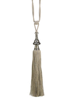 49" Metal Filigree Top Tassel Tie Back Silver Gray (pack of 2)