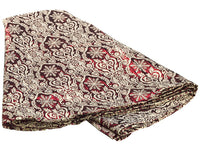 96" Christmas Jacquard/Dupion Round Table Cloth Red Gold (pack of 6)