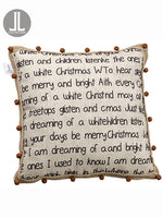 16"Wx16"L White Christmas Pillow Beige Rust (pack of 6)